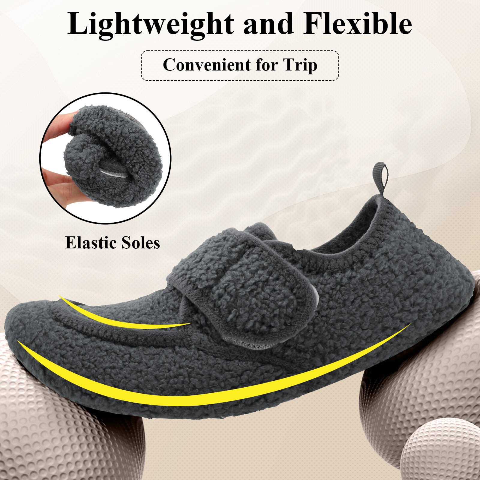 Adult Grey Slippers A