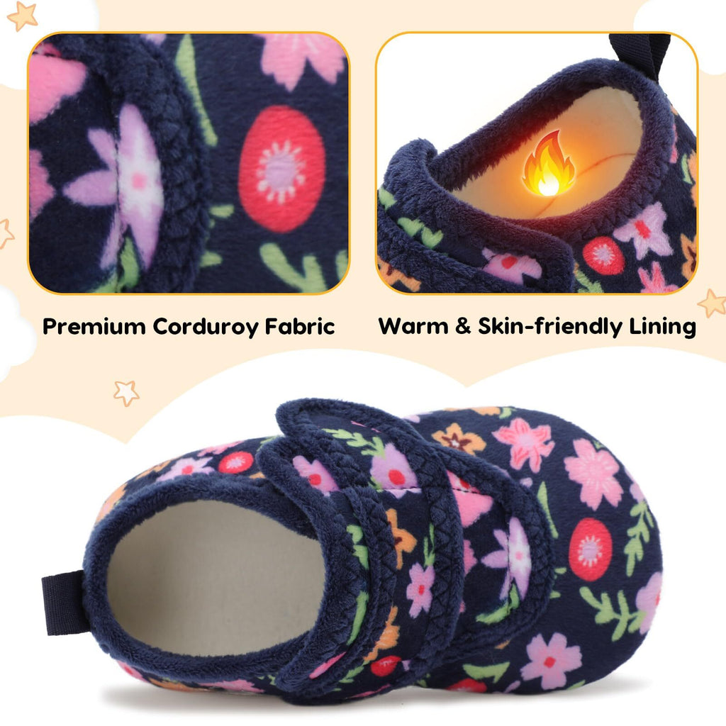 Kid NavyFlower Slipper A