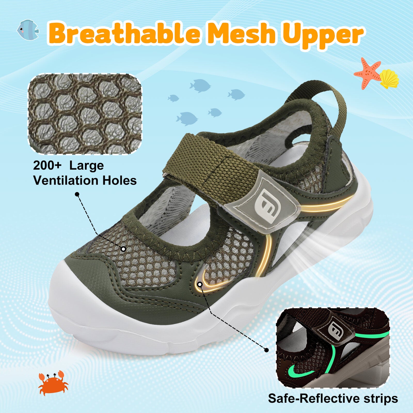 Kid DarkGreen Water shoe D