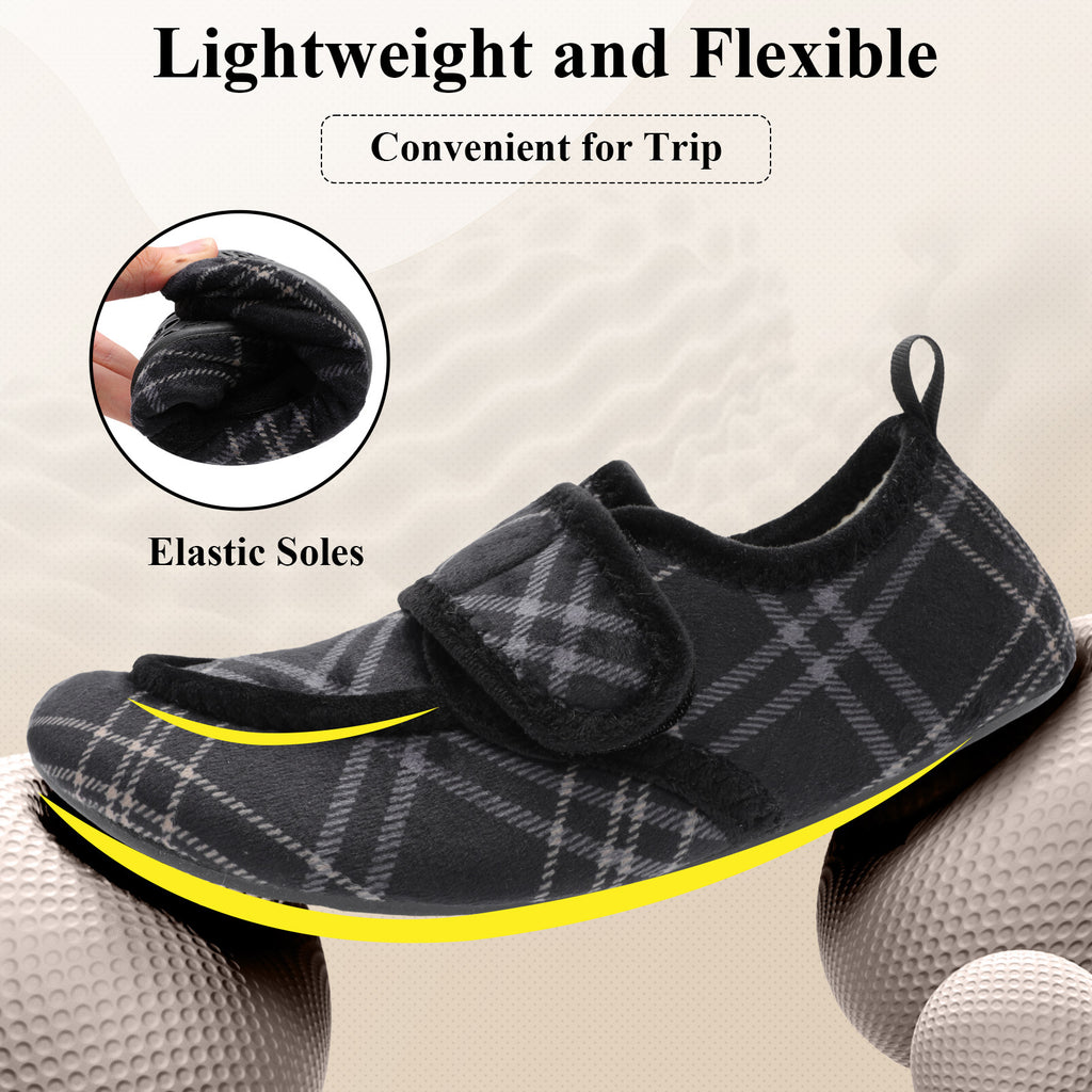Adult Blackplaid Slippers A