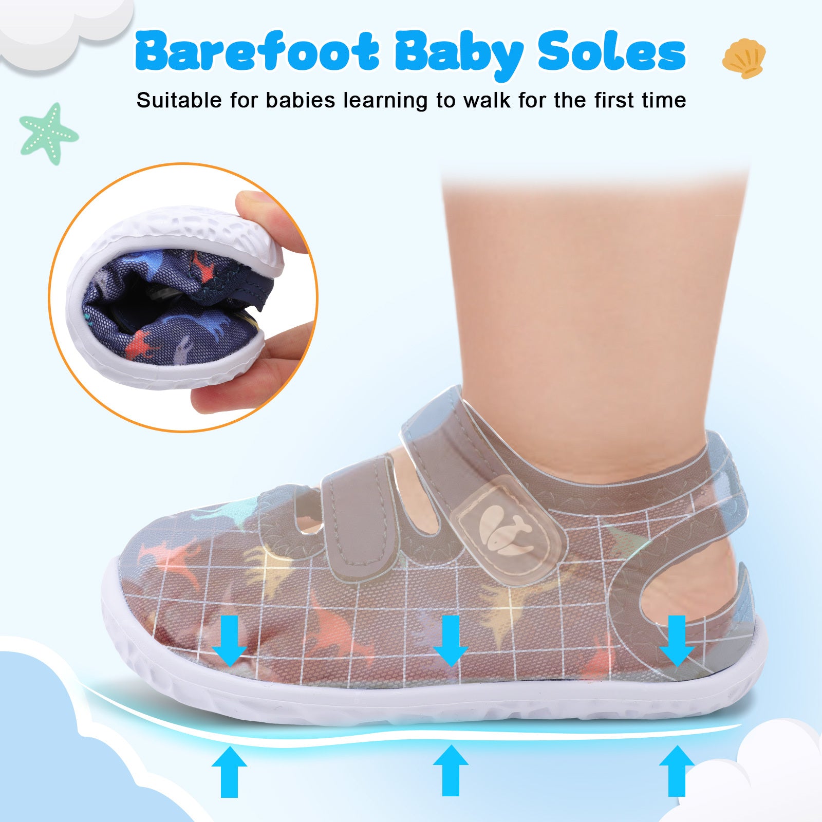 Baby Blue Dinosaurs Water shoe B