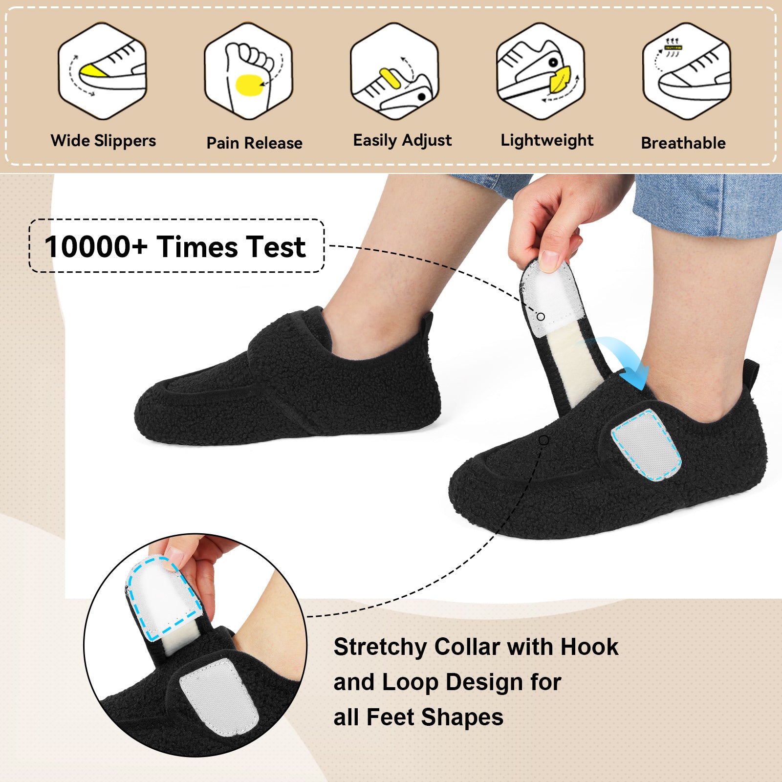 Adult Black Slippers A