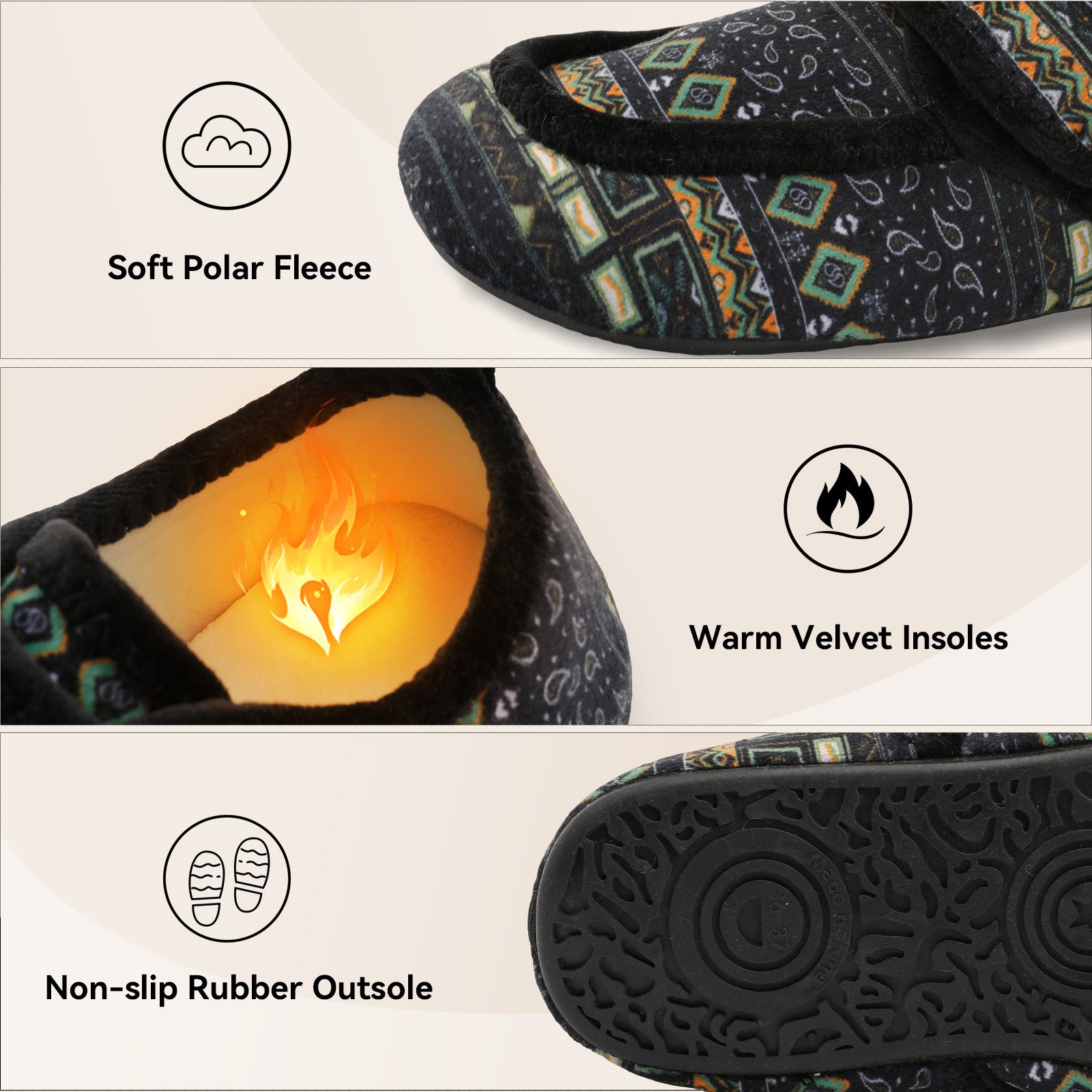 Adult Blackboho Slippers A