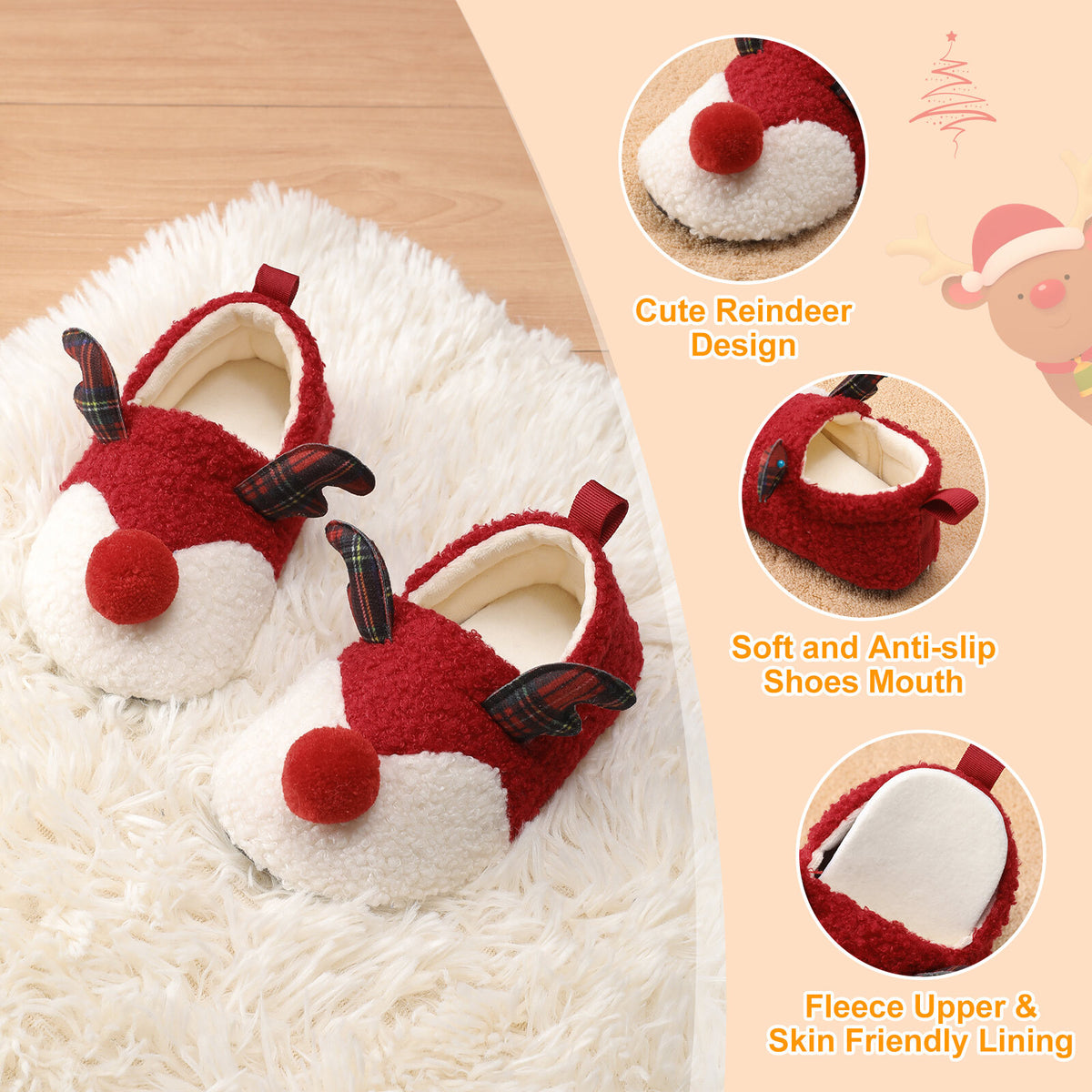 Kid Red Christ Slippers C