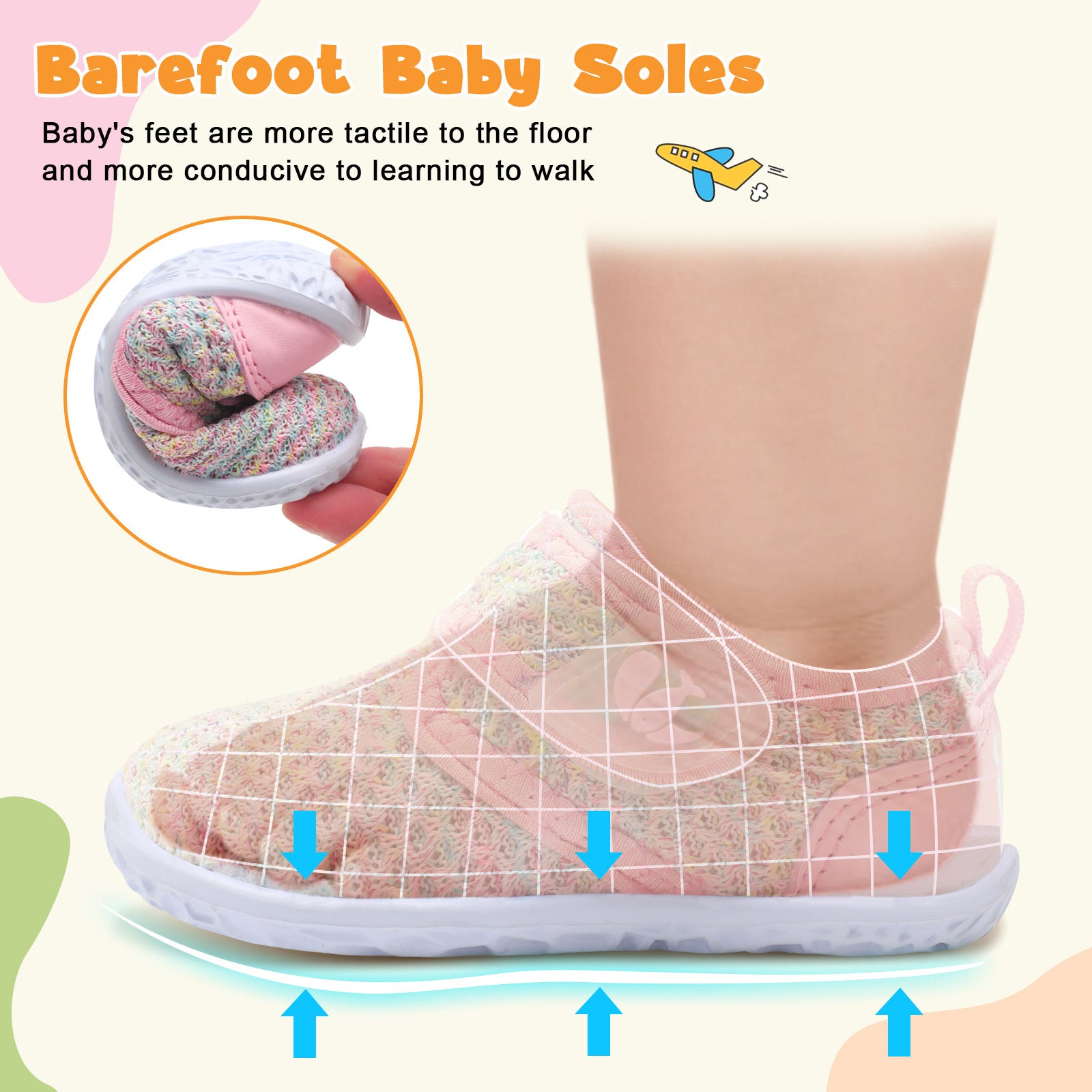 Baby Pink Colorful Walk shoe E