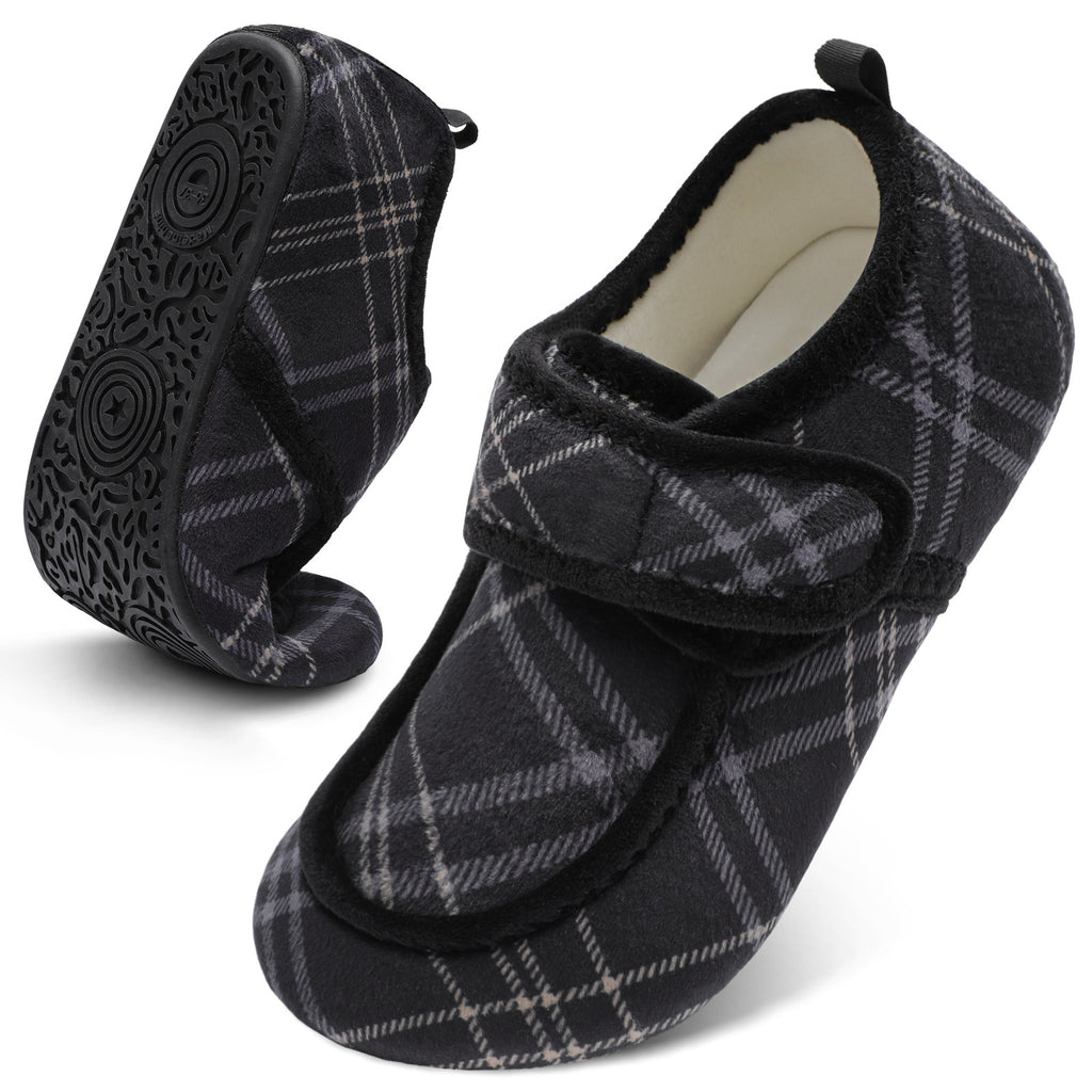 Adult Blackplaid Slippers A