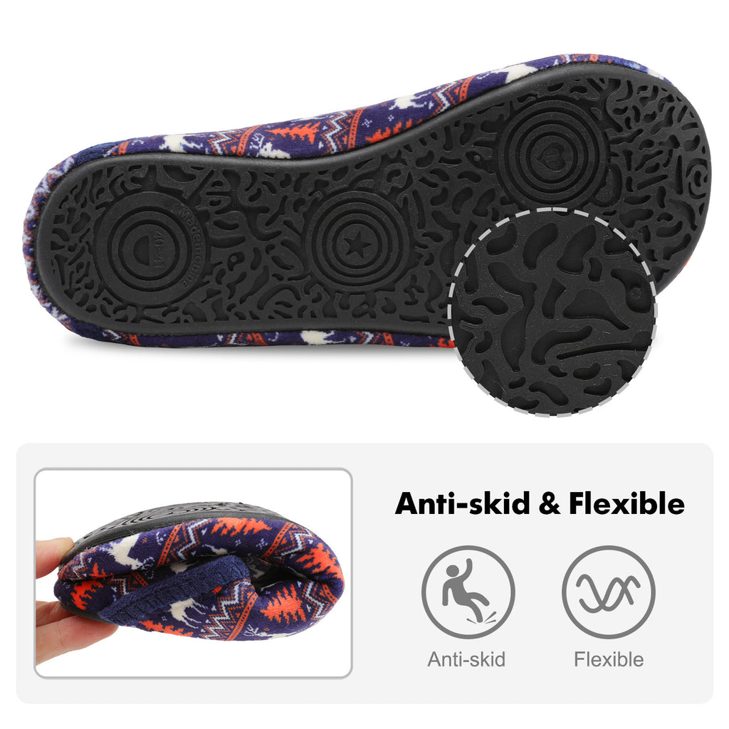 Adult Navy Deer House Shoes B
