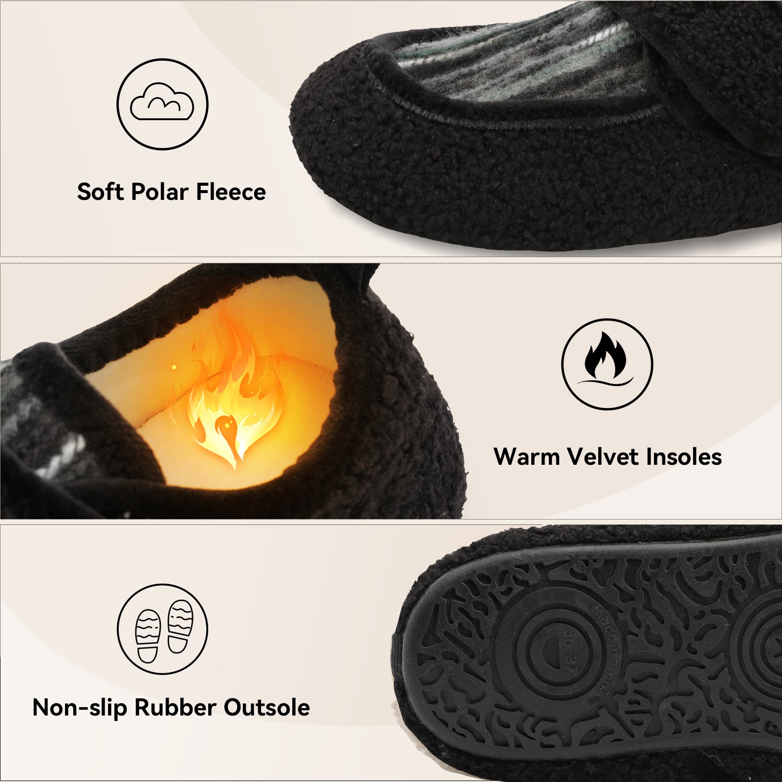 Adult Blackstripe Slippers A