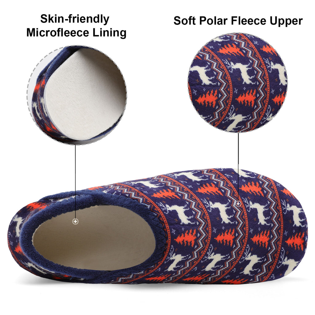 Adult Navy Deer House Shoes B