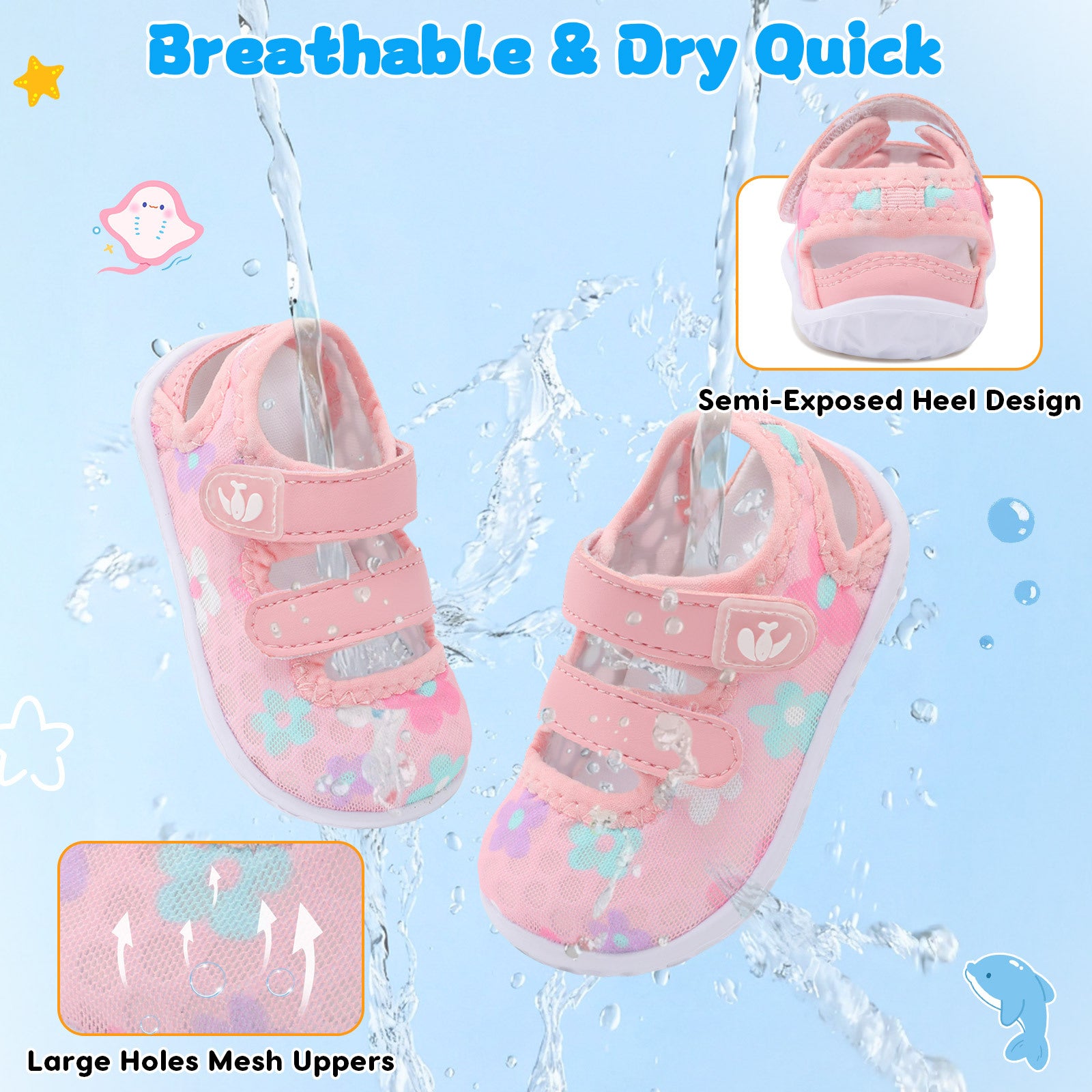 Baby Pink Flowers Water shoe B