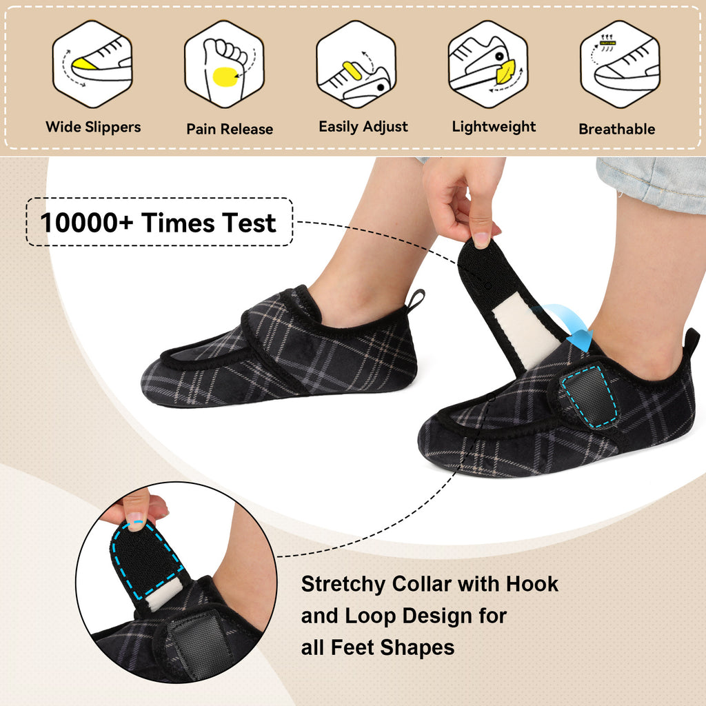Adult Blackplaid Slippers A