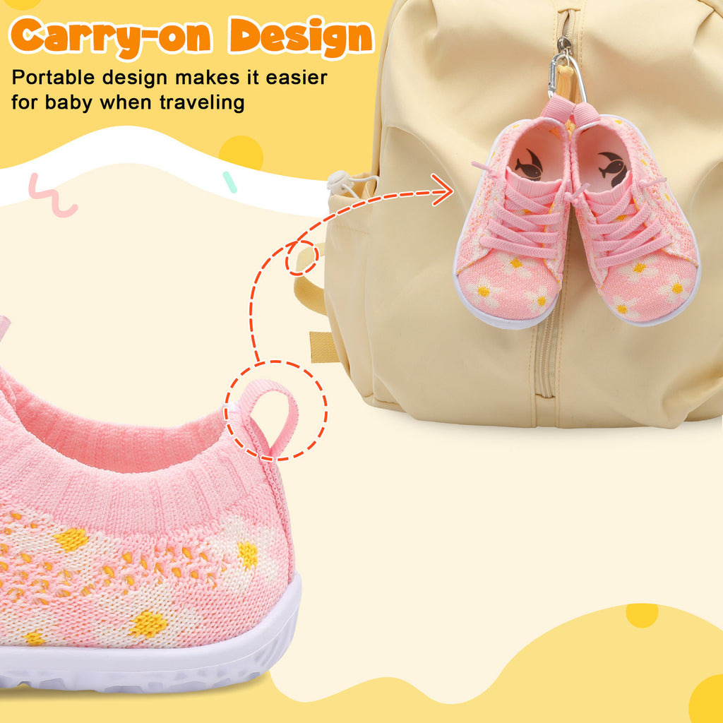 Baby Pink Flowers Running Shoes