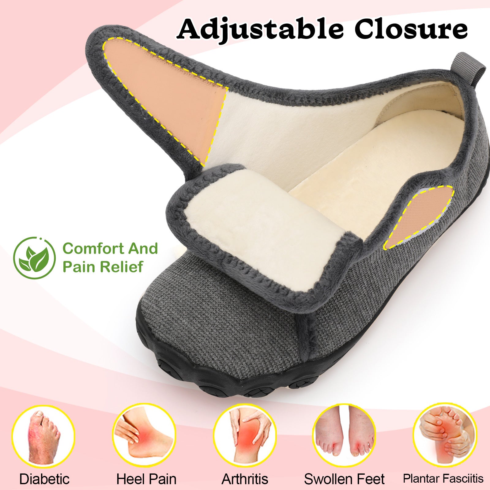Women Dark Gray House Shoes A