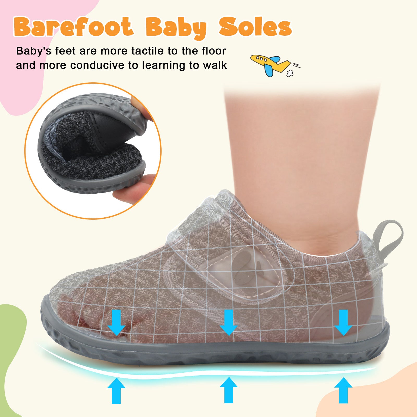 Baby Black Grey Walk shoe E