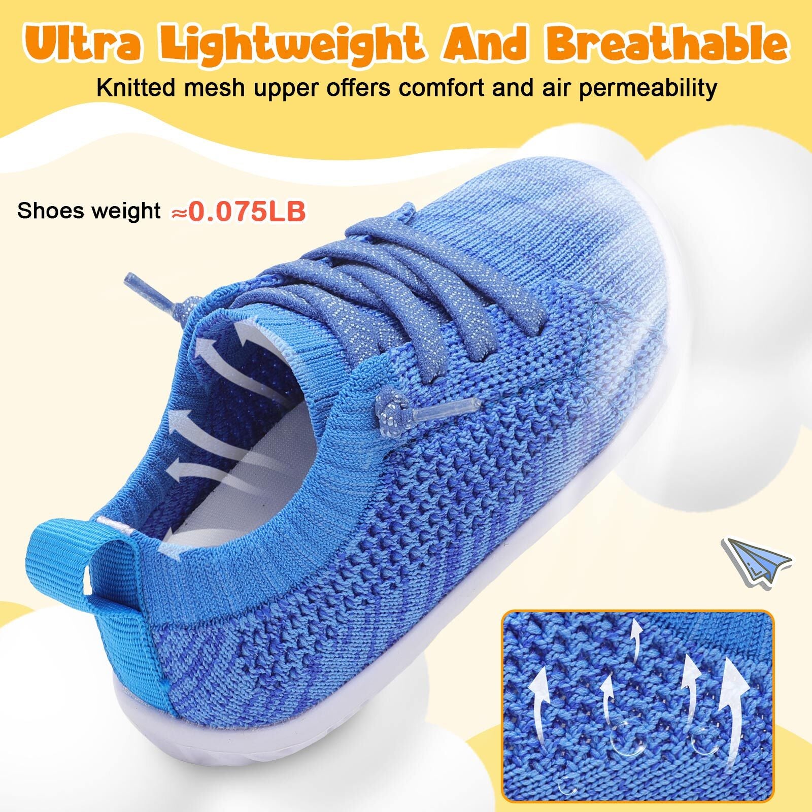 Baby Blue Colorful Running Shoes