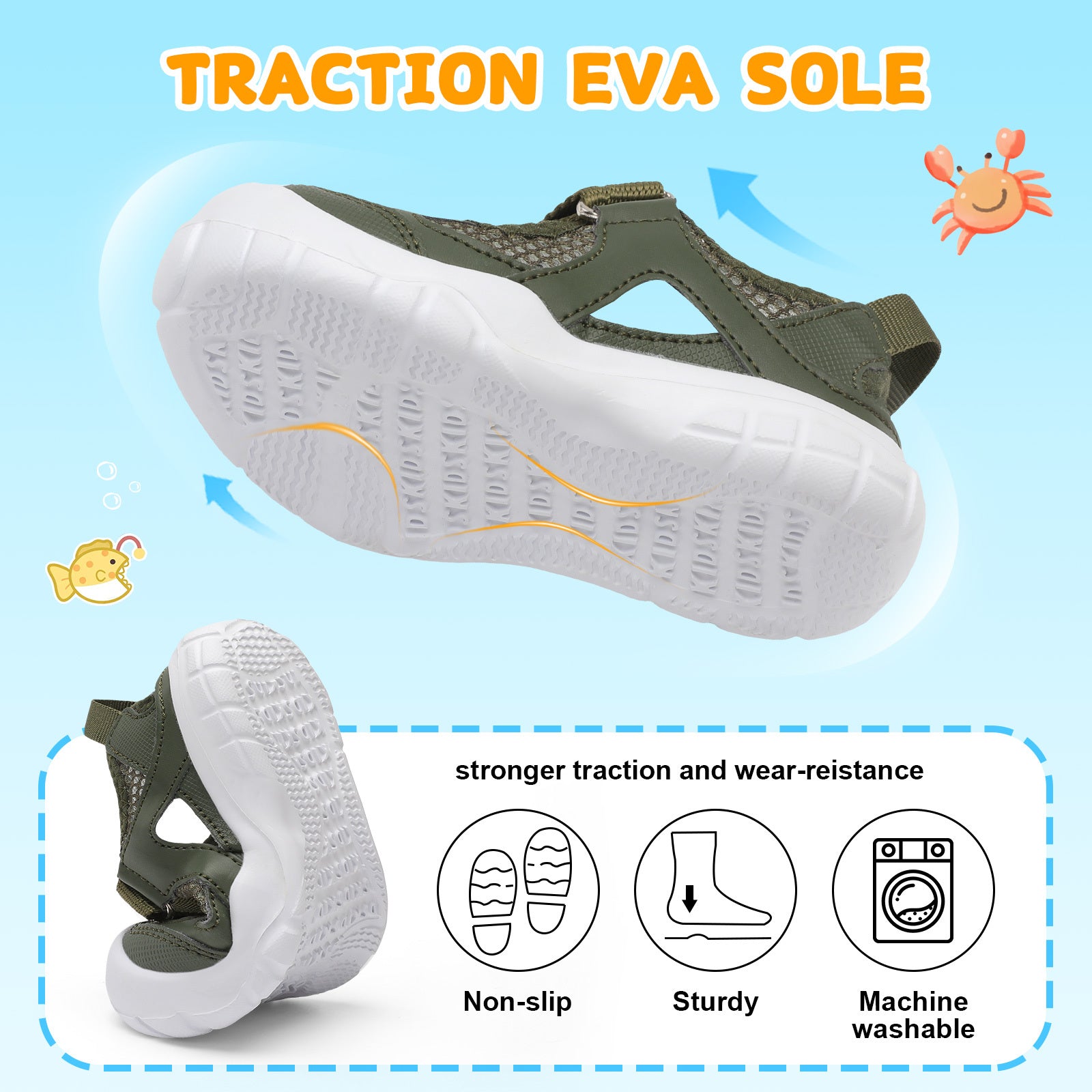 Kid DarkGreen Water shoe D