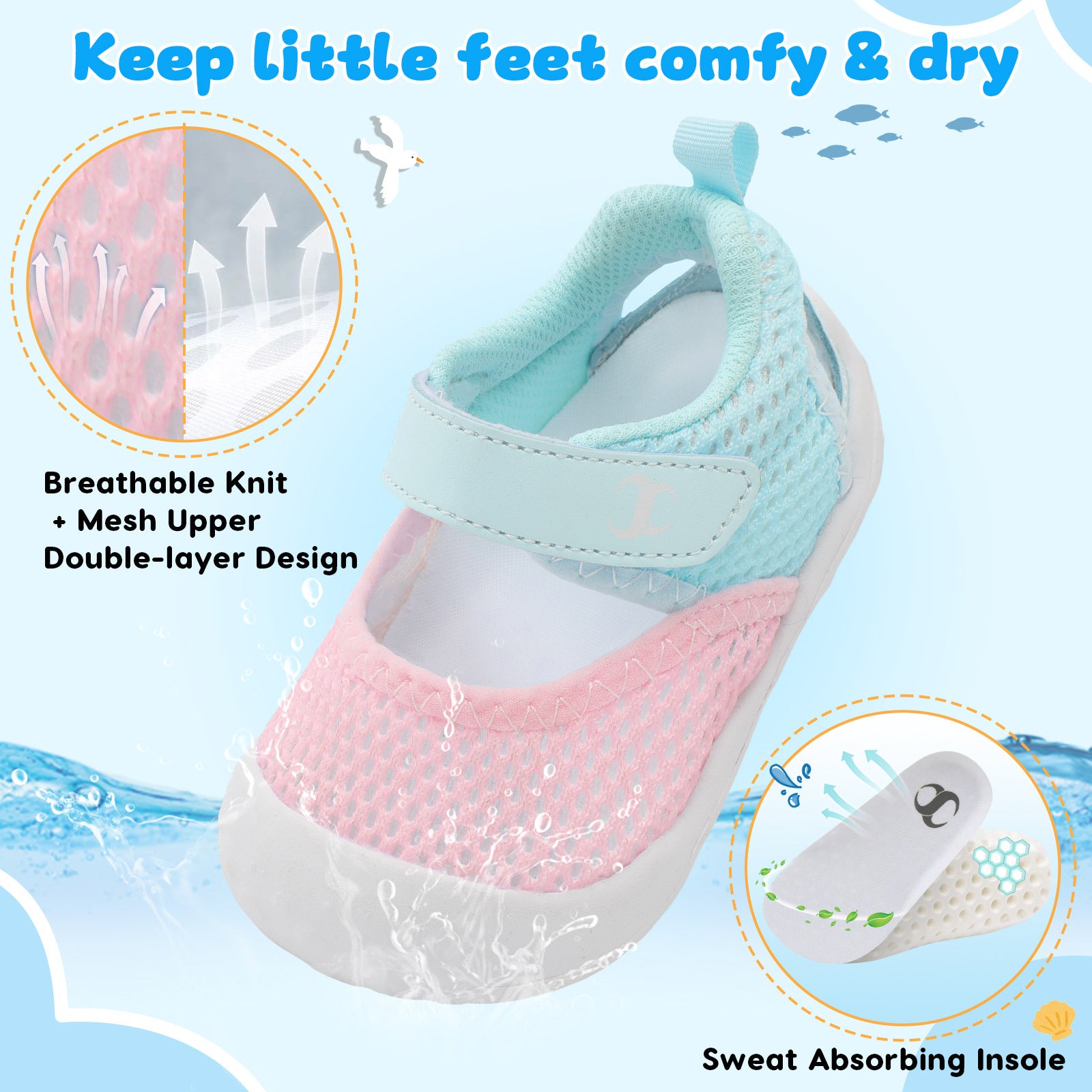Baby PinkBlue Water shoe A