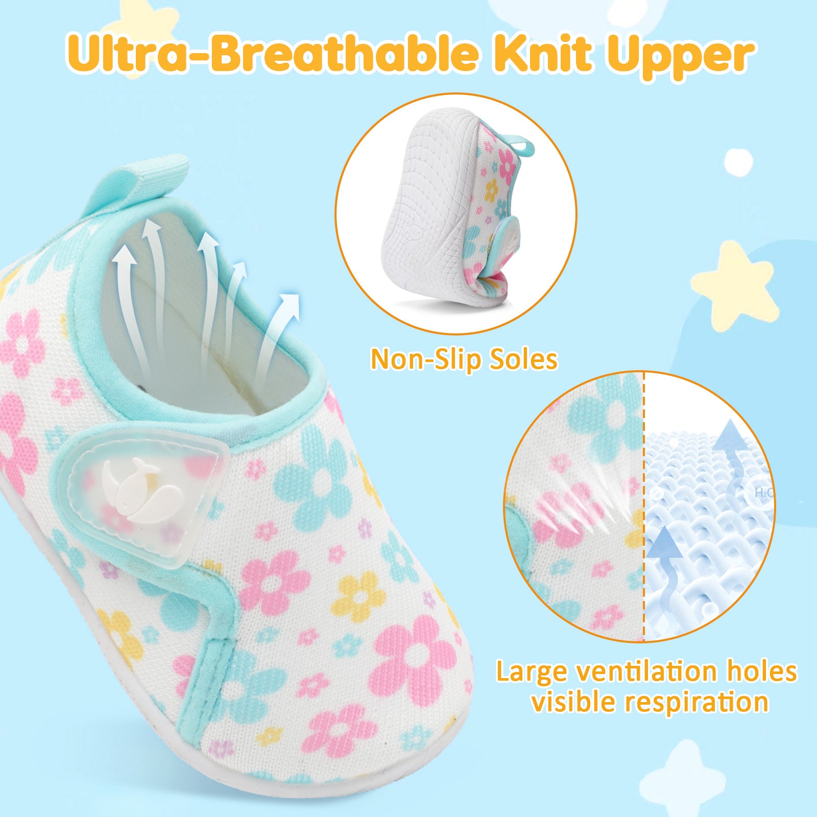 Baby White Flowers Walk shoe F