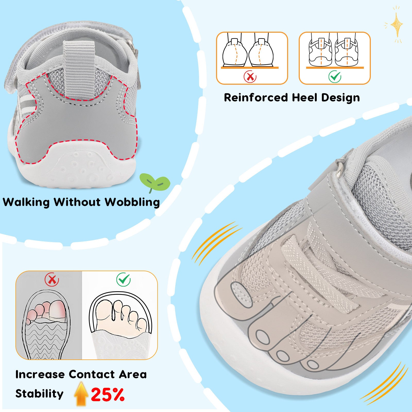 Baby Grey Running Shoes