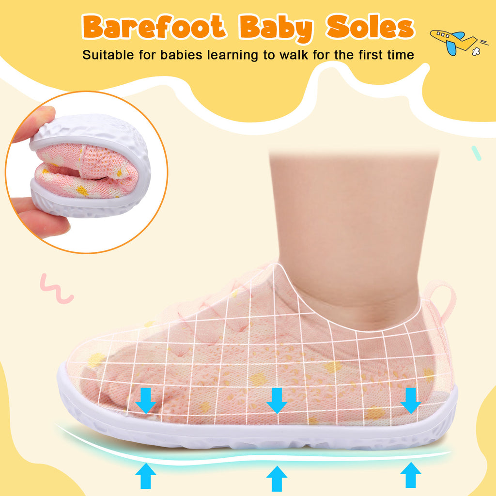 Baby Pink Flowers Running Shoes