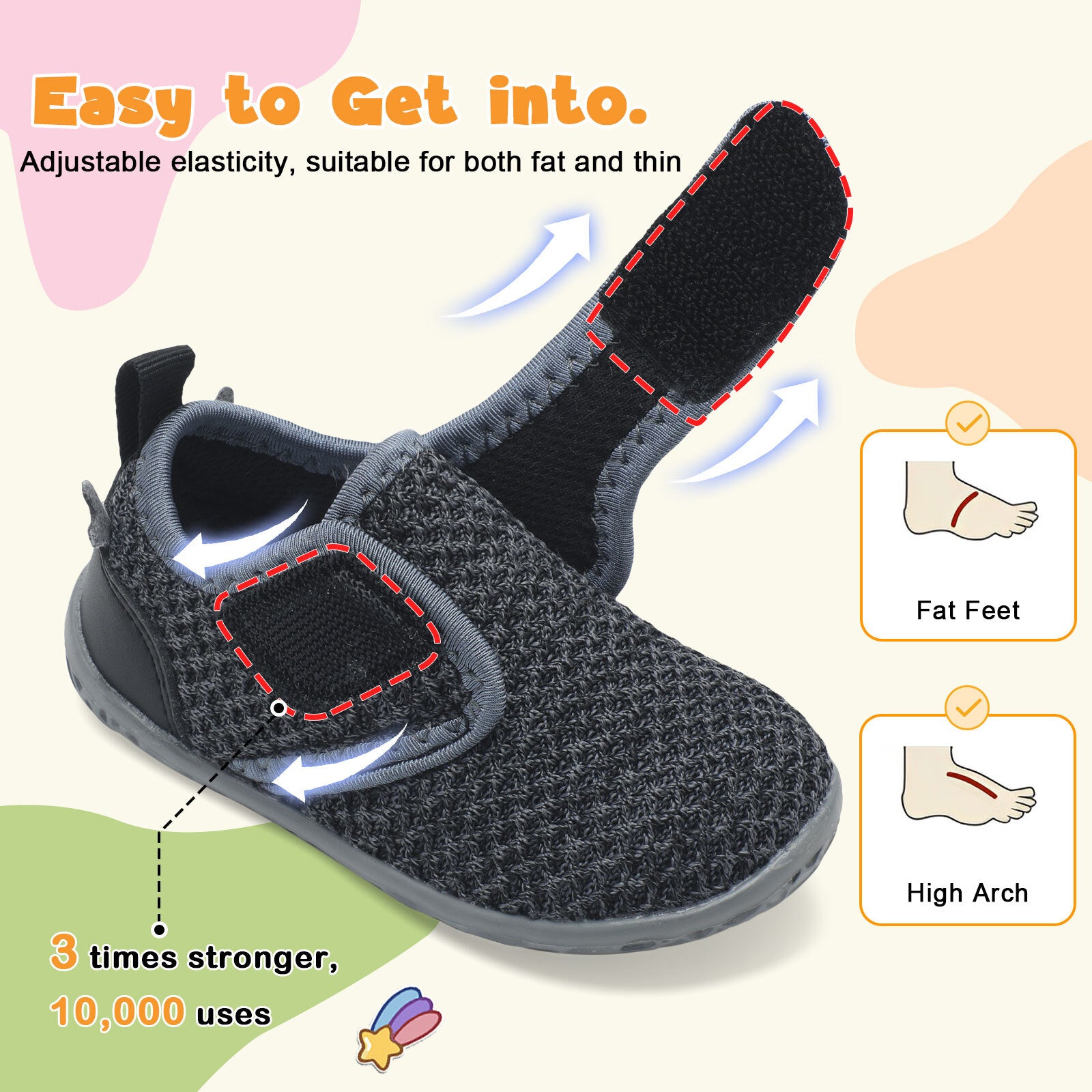Baby Black Grey Walk shoe E